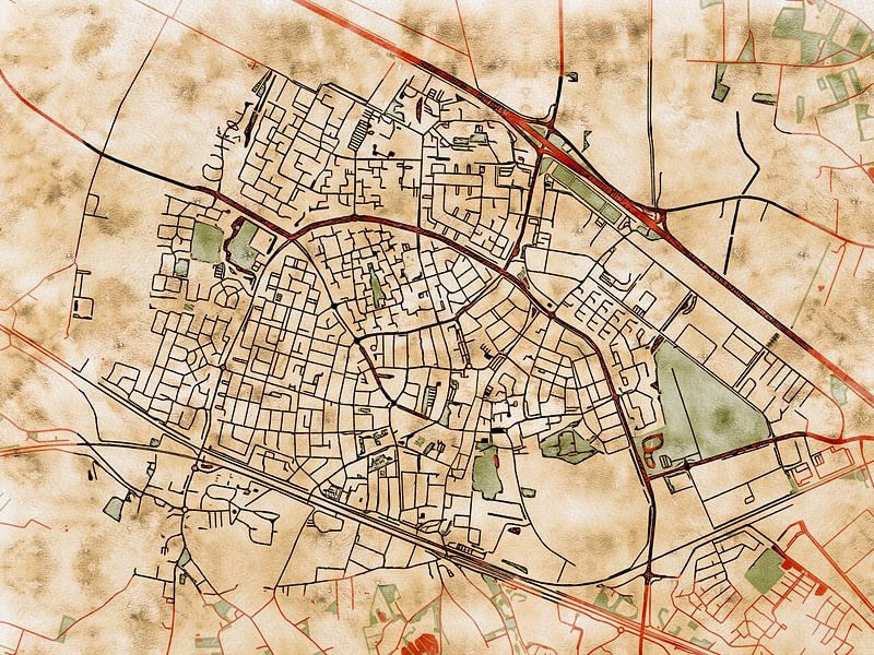 Karte von Zevenaar im stil 'Serene Summer' von Maporia