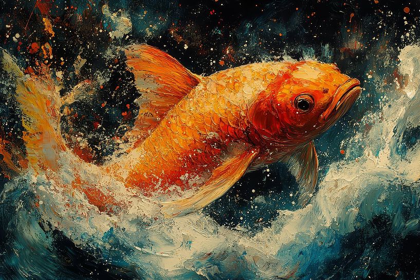 malerische japanische kunst koi karpfen goldfisch von Egon Zitter