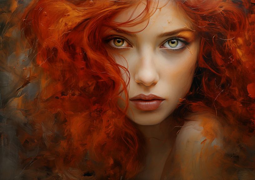 Portrait abstrait d'une femme (Technique mixte 20) par Ralf van de Sand