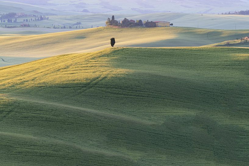 Paysage au lever du soleil, Val d'Orcia, par Walter G. Allgöwer