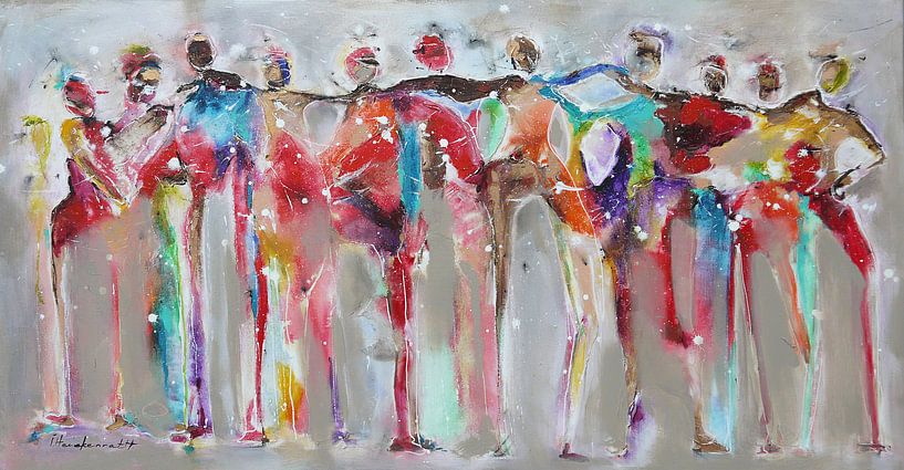 Les personnes connectées en rouge par l'Atelier Paint-Ing