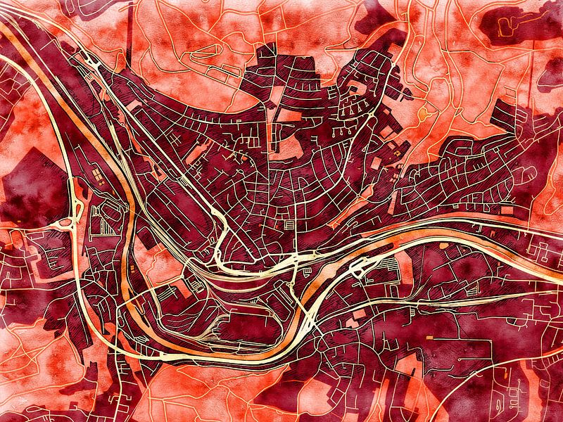 Carte de Völklingen avec le style 'Amber Autumn' par Maporia