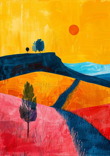 Mond Landschaft Natur Berge Expressionismus No 6 von Niklas Maximilian