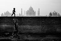 India - The Taj Mahal from the shore
