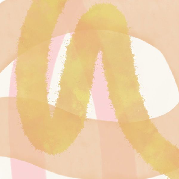 Modernes Abstraktes in Gelb und Rosa von Dina Dankers