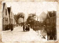 Edammerweg Volendam in sepia