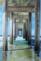 San Diego Pier Ozean Wellen mit Reflexionen