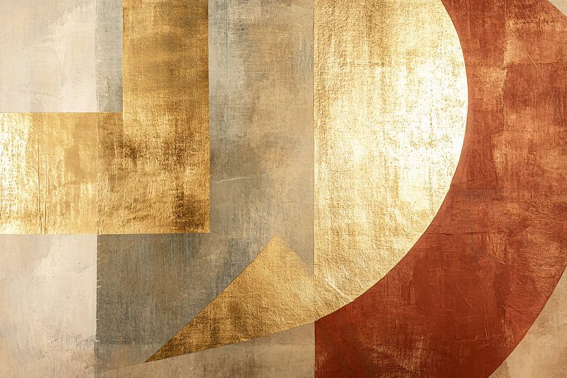 Tableau abstrait géométrique avec or par Imperial Art House