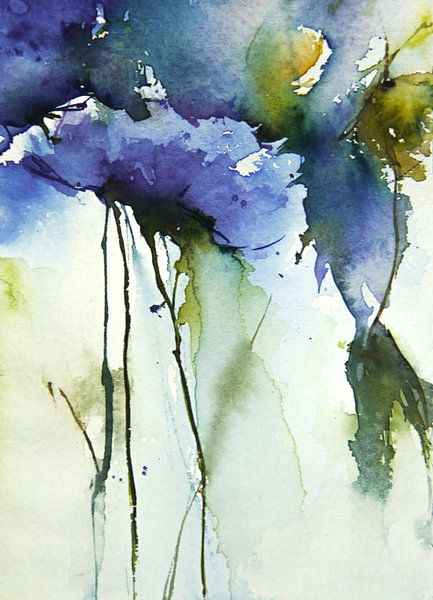 Blau floral von annemiek art