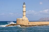 Historischer Leuchtturm von Chania auf Kreta im Sommer, Griechenland