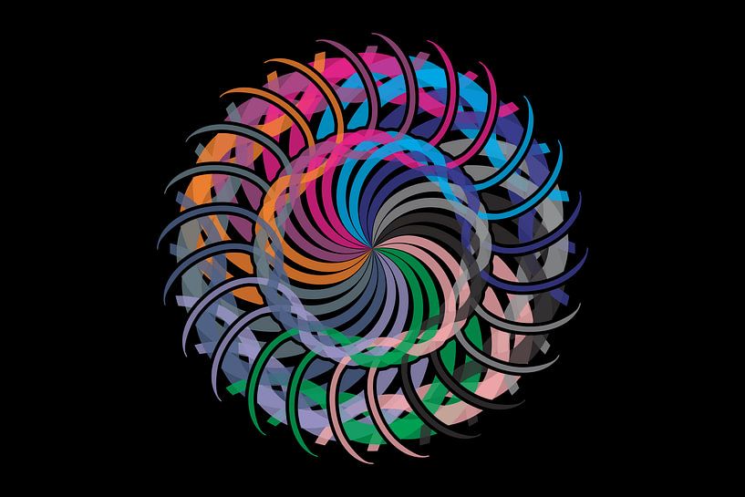 Bunte rotierende Kreis Illustration, lebendige abstrakte geometrische Design Hintergrund von mei suseno