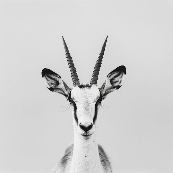 Antilope - Photographie en noir et blanc pour les amateurs d'animaux sauvages par Poster Art Shop