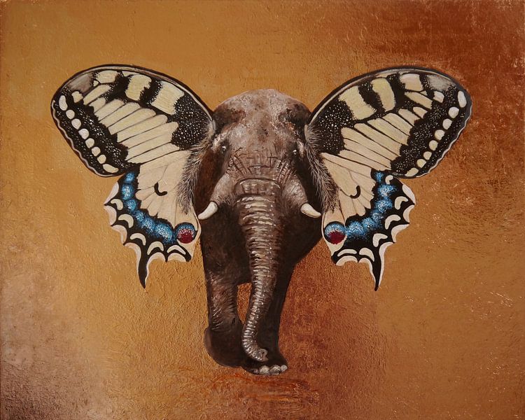 African elephant with butterfly wings by Anja Semling