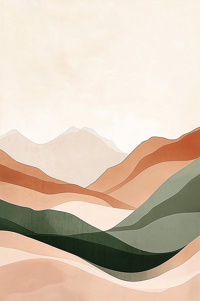 Bergcontouren in Aarde tinten van Studio BB