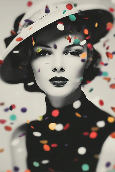 Das Leben Ist Wie Konfetti | Koloriertes SW Portrait von Frank Daske | Foto & Design