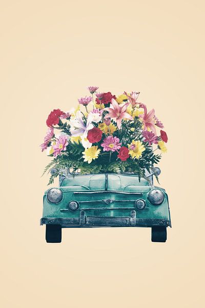 Voiture rétro avec des fleurs par Dreamy Faces