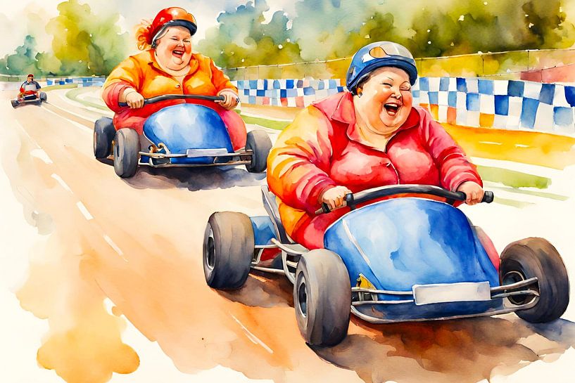 2 ladies on the karting track by De gezellige Dames
