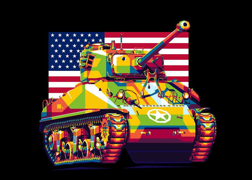 M4 Sherman 76mm Gun in WPAP Illustration by Lintang Wicaksono