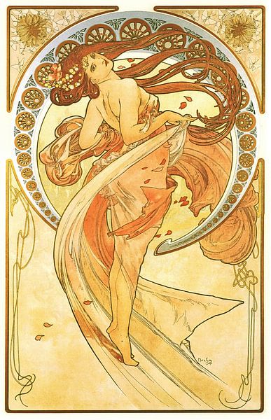 Fonkelnieuw Kunst: Dans - Art Nouveau Schilderij Mucha Jugendstil op canvas LV-75