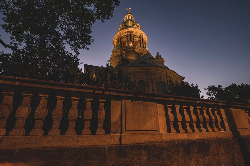 Christuskirche Mannheim après le coucher du soleil par Sven Frech
