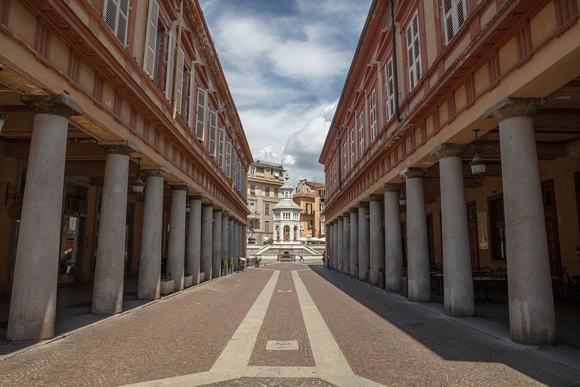 Colonnade in the centre of Asti, Piedmont by Joost Adriaanse