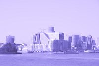 Rotterdam - Willemsbrug en omgeving - in lila-paars tinten