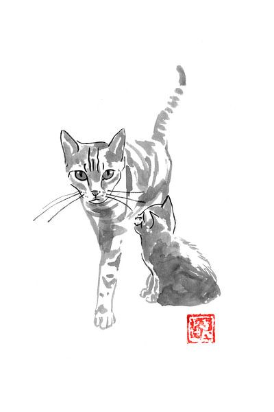 cat and mother par Péchane Sumie