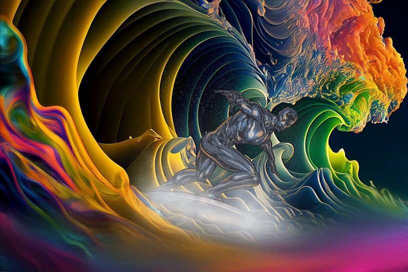 Wir alle surfen auf den Wellen des Lebens. von Harry Stok