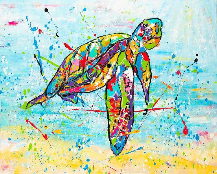 Fröhliche Schildkröte von Happy Paintings / Renata Rolefes