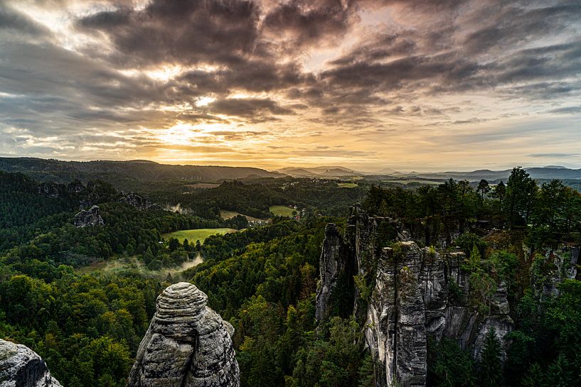 Bastei. Sunrise over the Saxon Switzerland by Frank Mannaerts