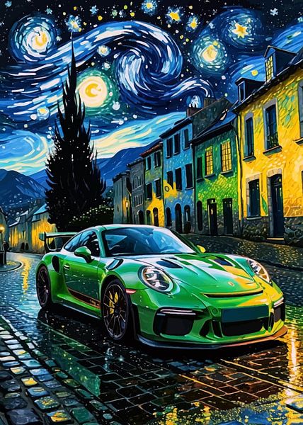 La Porsche 911 GT3 RS verte nuit étoilée par MIROKKU