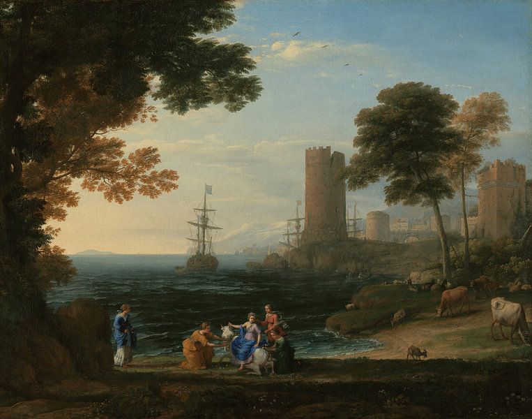 Claude Lorrain. L'enlèvement de l'Europe par 1000 Schilderijen