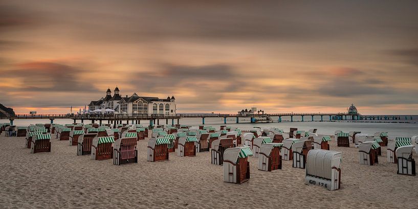 Seebrücke von Sellin bei Sonnenuntergang von Markus Lange