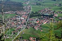 Inzell in the bavarian alps seen from the summit of the Falkenstein
