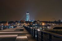 Skyline von Deventer bei Nacht