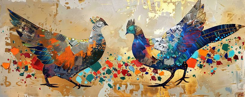 Bunte Pfaue malen von Kunst Laune