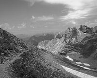 Mountains in black and white