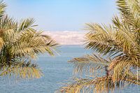 Blick auf Israel vom Toten Meer aus