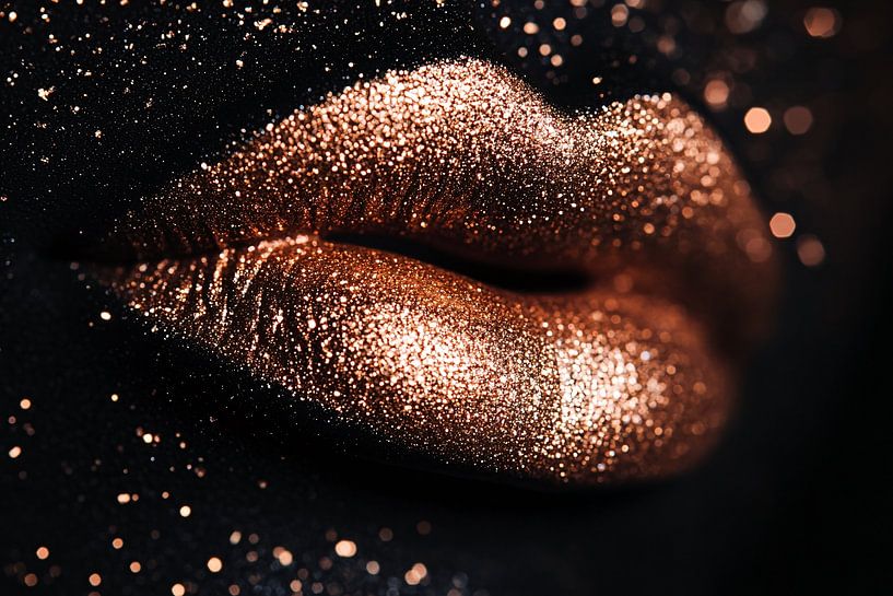 Bronzeschimmernde Lippen in Nahaufnahme von Art & Soul Creations