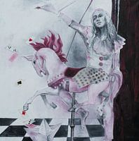 Harlekin mit Kirmespferd: Karussell des Lebens