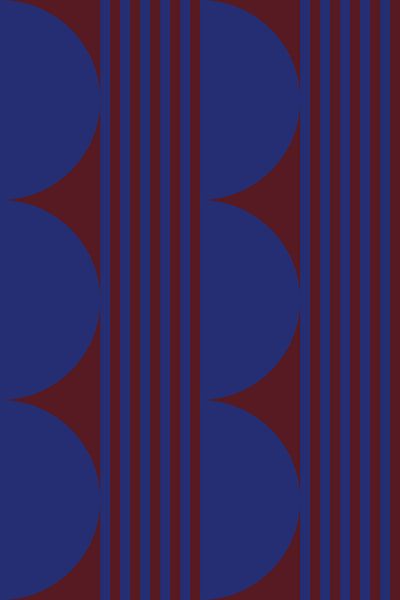 Kollektion mit kräftigen Farben und Streifen. Marineblau und braun Nr. 5 von Dina Dankers