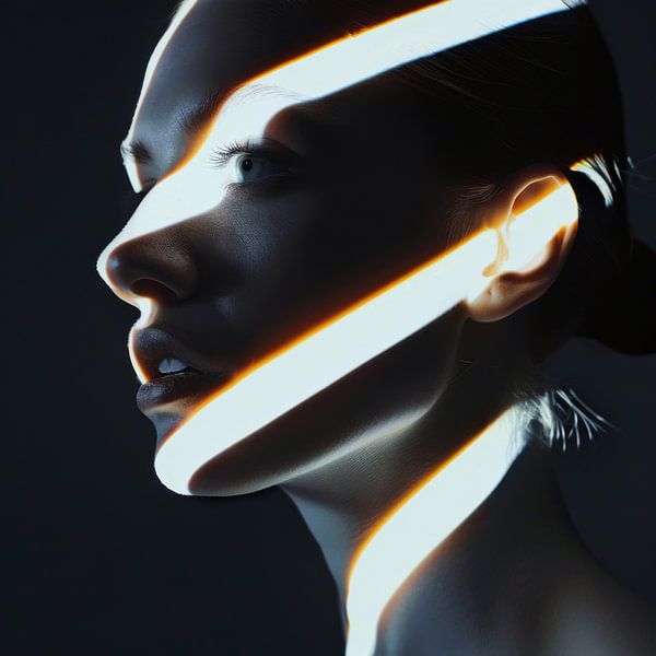 Woman - play of lights by Poster Art Shop