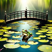 Brug bij de waterlelievijver