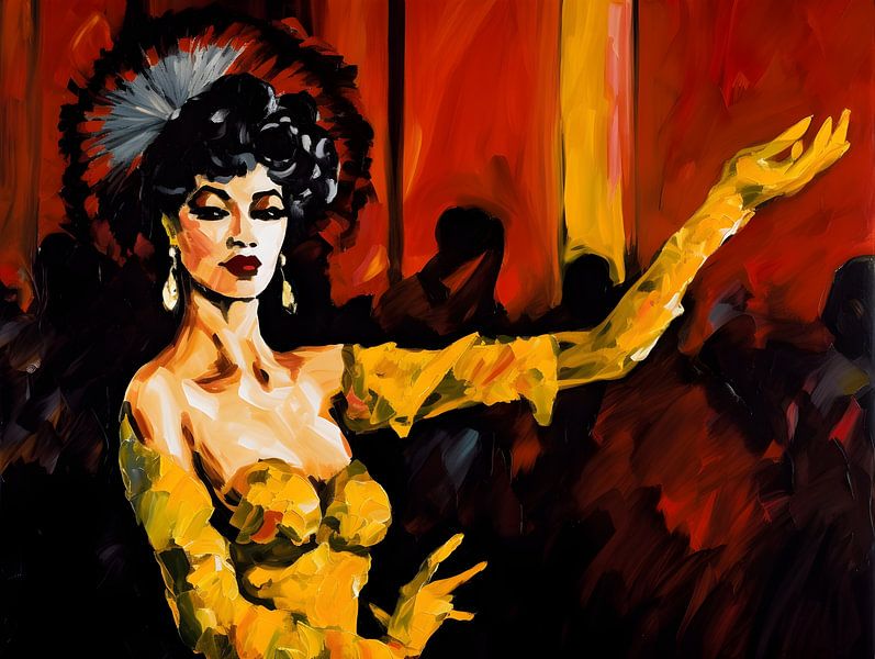 Danseuse en robe jaune par FJB