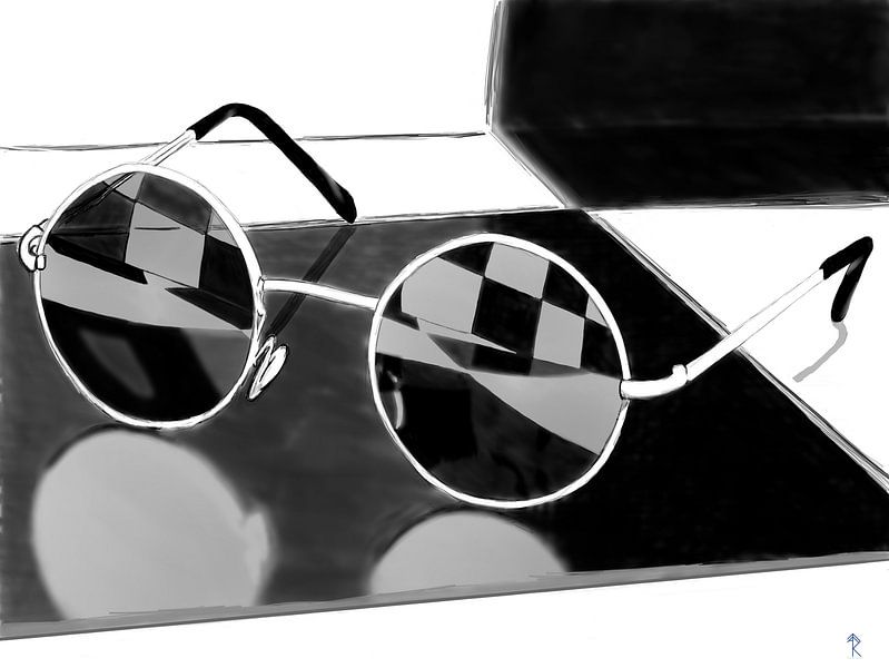 Sonnenbrille im Badezimmer von Ronald Veelenturf