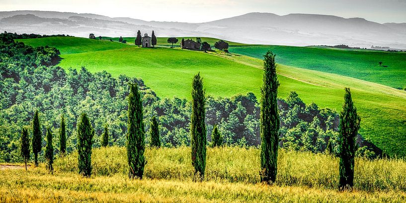 Kapelle Vitaleta, Val d'Orcia, Toskana, Italien. von Jaap Bosma Fotografie