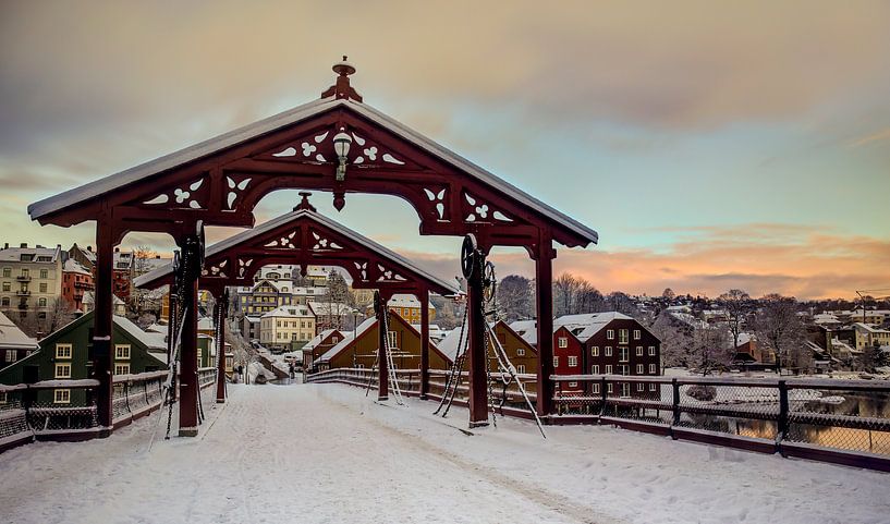 Pont de la vieille ville à Trondheim, Norvège par Adelheid Smitt