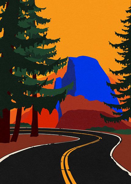 Clacier Road mit Half Dome von Rosi Feist