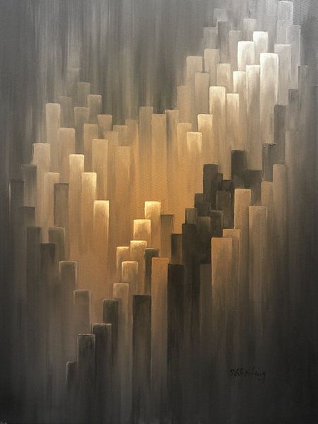 Leuchtende Phantasielandschaft abstrakt von Edeltraut K. Schlichting