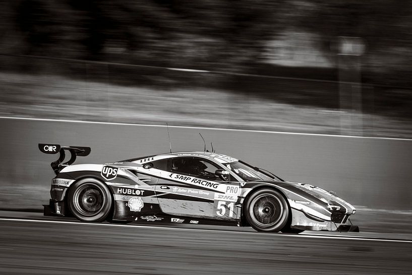 AF Corse Ferrari 488 GTE race car driving through Pouhon at high speed by Sjoerd van der Wal Photography